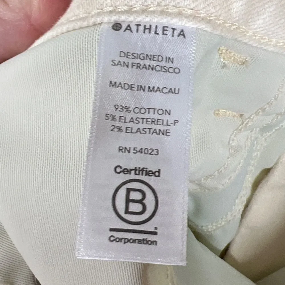 Athleta | Pale Yellow Sculptek Flex Straight Leg Ankle Jean Size 10 - Picture 8 of 11